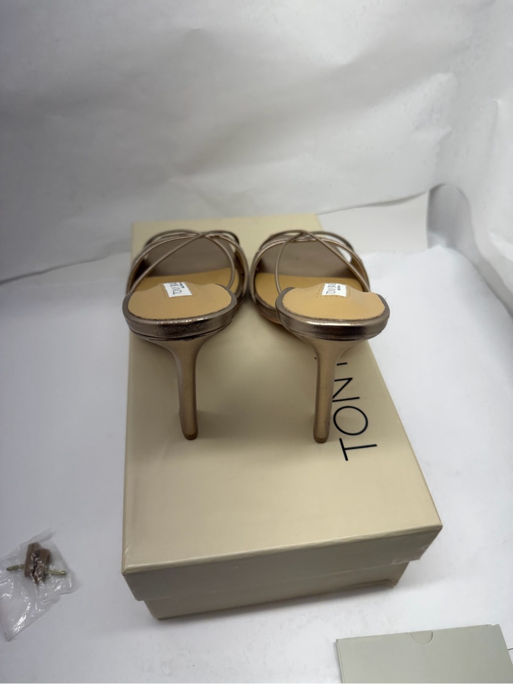 Tony Bianco Vanquish Mule in Amber Metallic open toe high heel pink silver - Picture 5 of 6